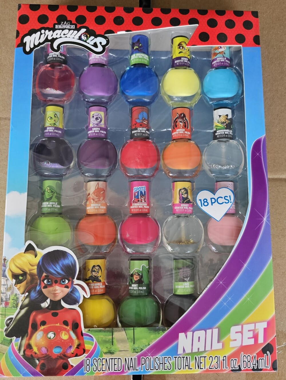 Miraculous Ladybug Show 18 Piece Nail Set Colors Inspired by Characters New Girl